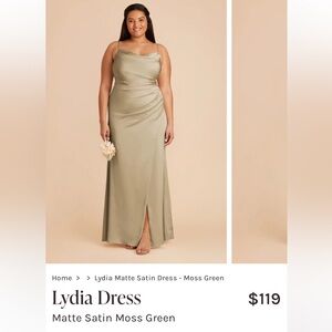 Birdy Grey Lydia Matte Satin Moss Green